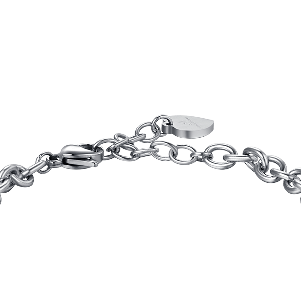 BRACELET EN ACIER POUR FEMME AVEC CRISTAUX BLANCS.