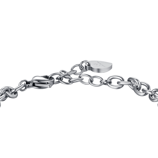 BRACELET EN ACIER POUR FEMME AVEC CRISTAUX BLANCS.