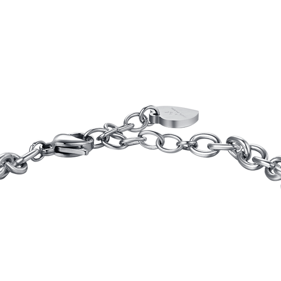 BRACELET CADENAS EN ACIER POUR FEMME AVEC CRISTAL BLANC