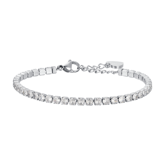 BRACELET DE TENNIS EN ACIER POUR FEMMES AVEC CRISTAUX BLANCS DE 4 MM