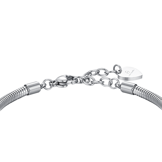 BRACELET POUR FEMME EN ACIER AVEC CŒUR ET CRISTAUX BLANCS