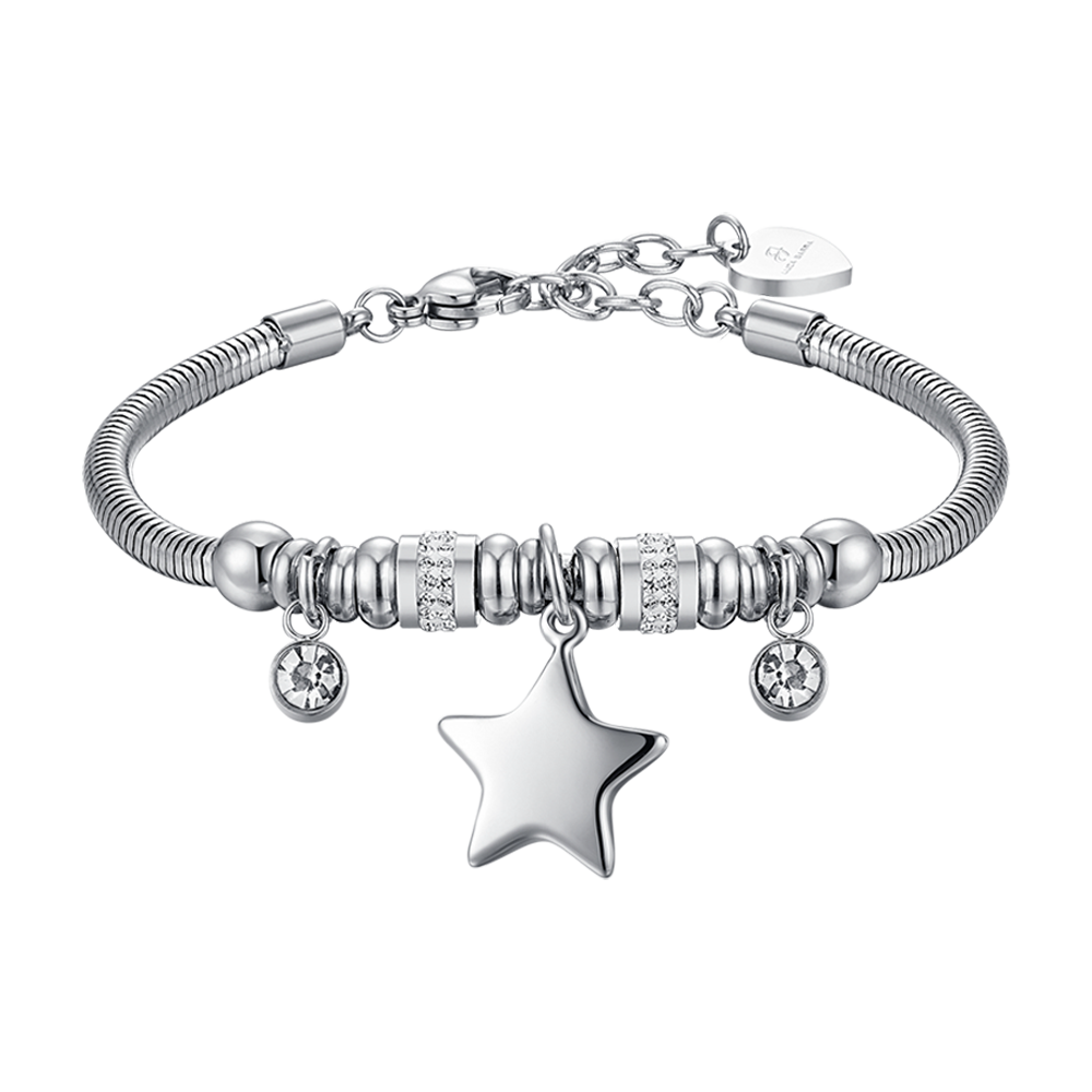 BRACELET POUR FEMME EN ACIER AVEC ETOILE ET CRISTAUX BLANCS Luca Barra