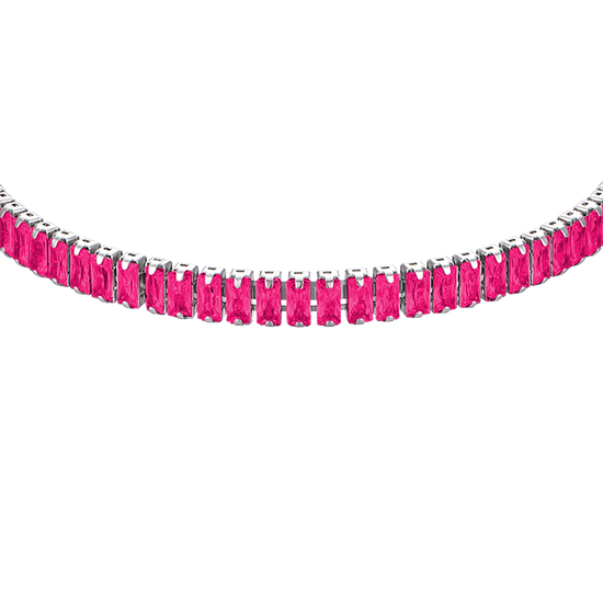 BRACELET FEMME EN ACIER AVEC CRISTAUX FUCHSIA