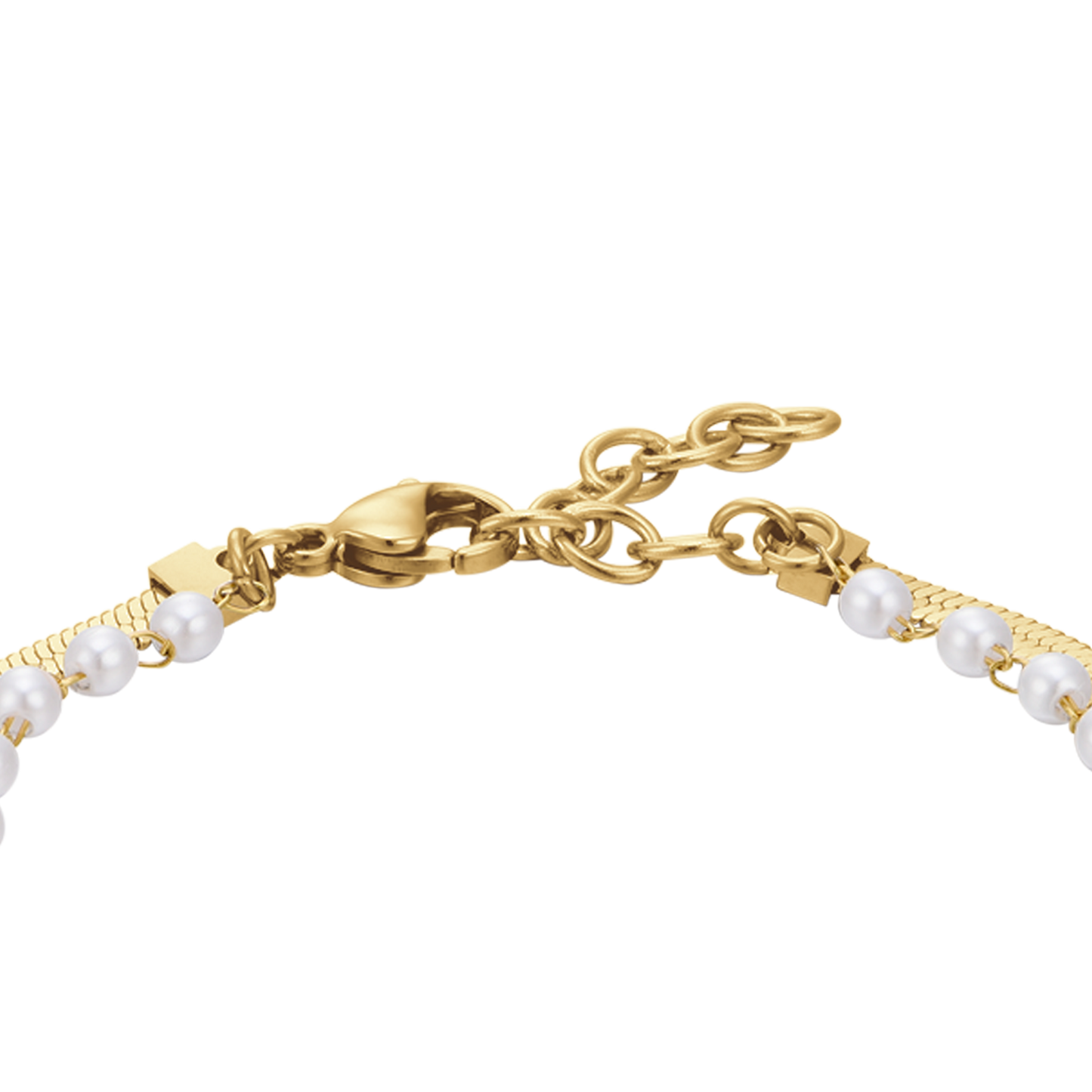 BRACCIALE DONNA IN ACCIAIO IP GOLD CON PERLE BIANCHE