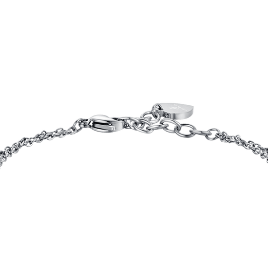 BRACELET POUR FEMME EN ACIER AVEC ÉLÉMENTS ET CRISTAUX BLANCS