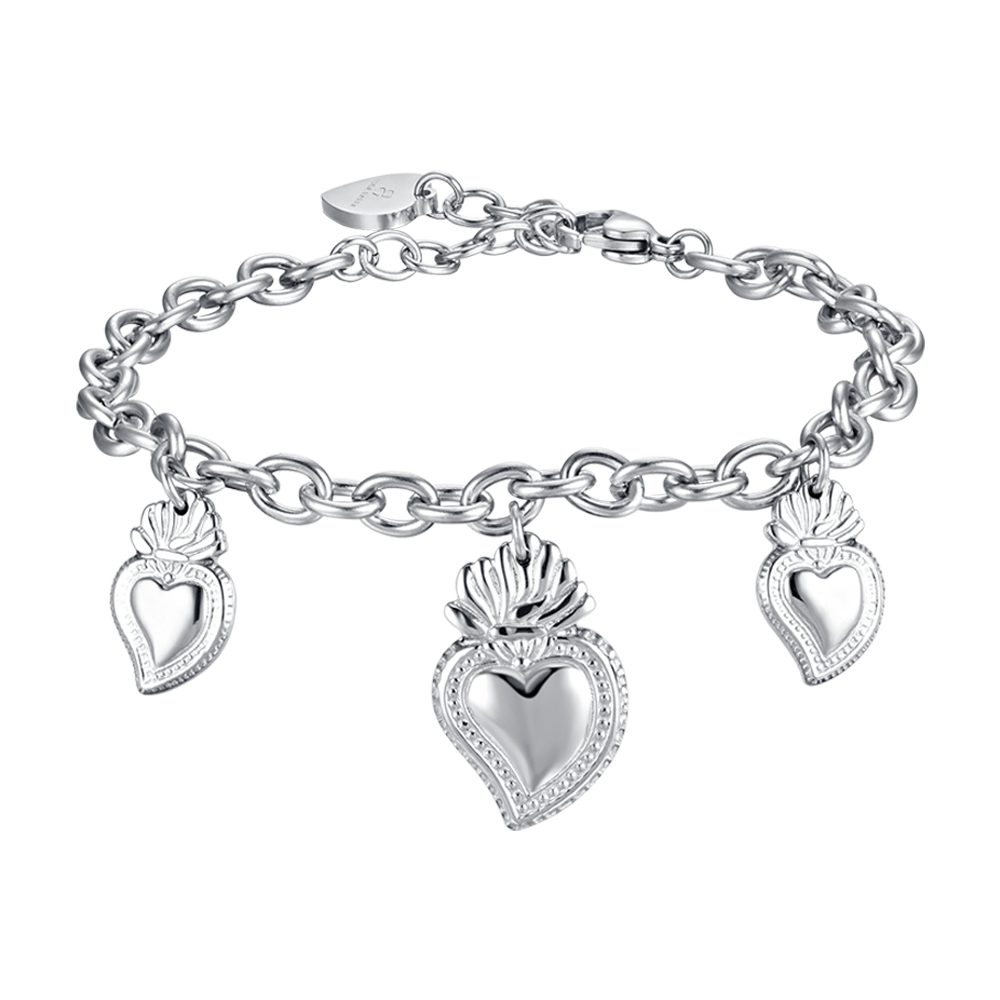 BRACELET EN ACIER POUR FEMME AVEC CŒUR SACRÉ