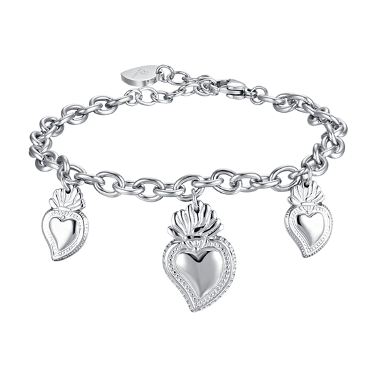 BRACELET EN ACIER POUR FEMME AVEC CŒUR SACRÉ