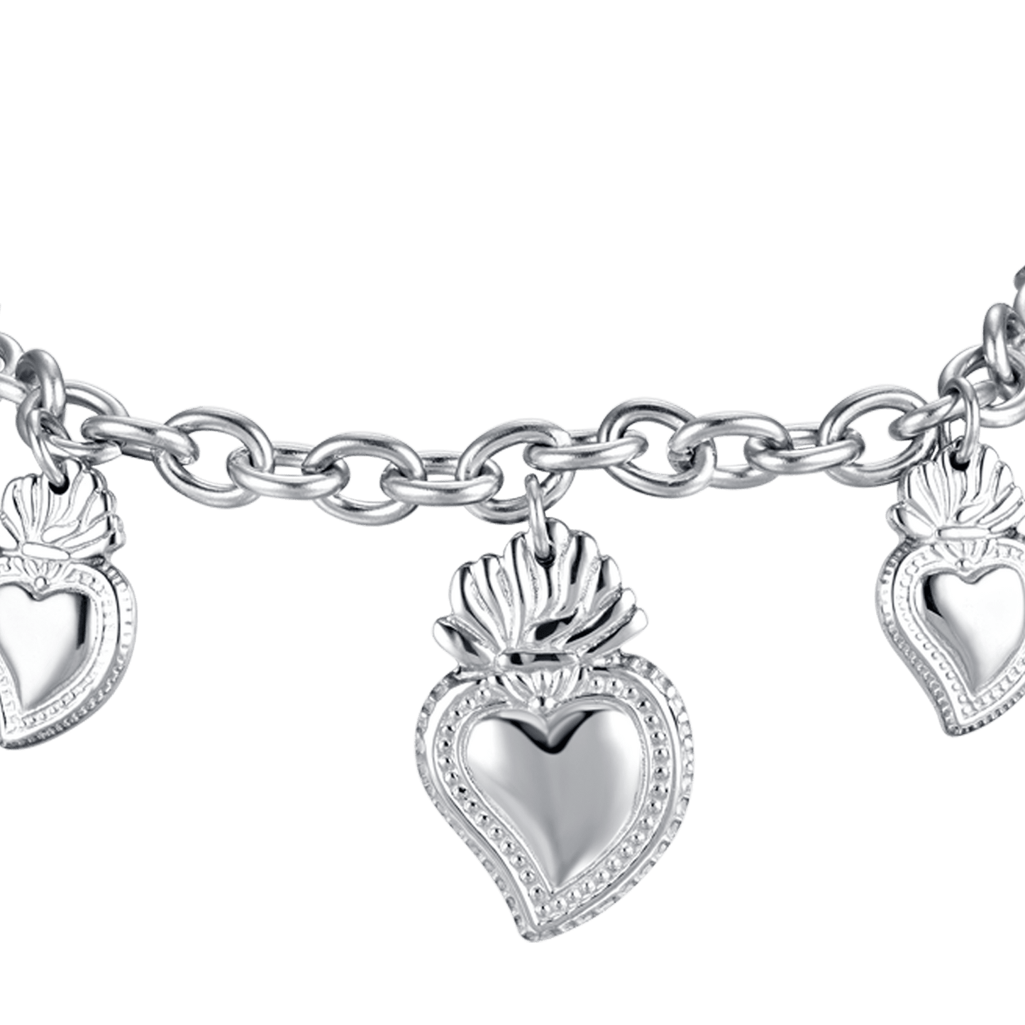 BRACELET EN ACIER POUR FEMME AVEC CŒUR SACRÉ