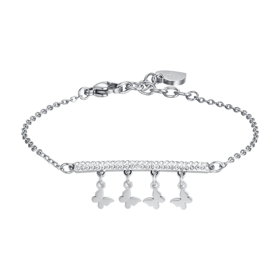 BRACELET EN ACIER POUR FEMMES AVEC PENDENTIFS PAPILLONS