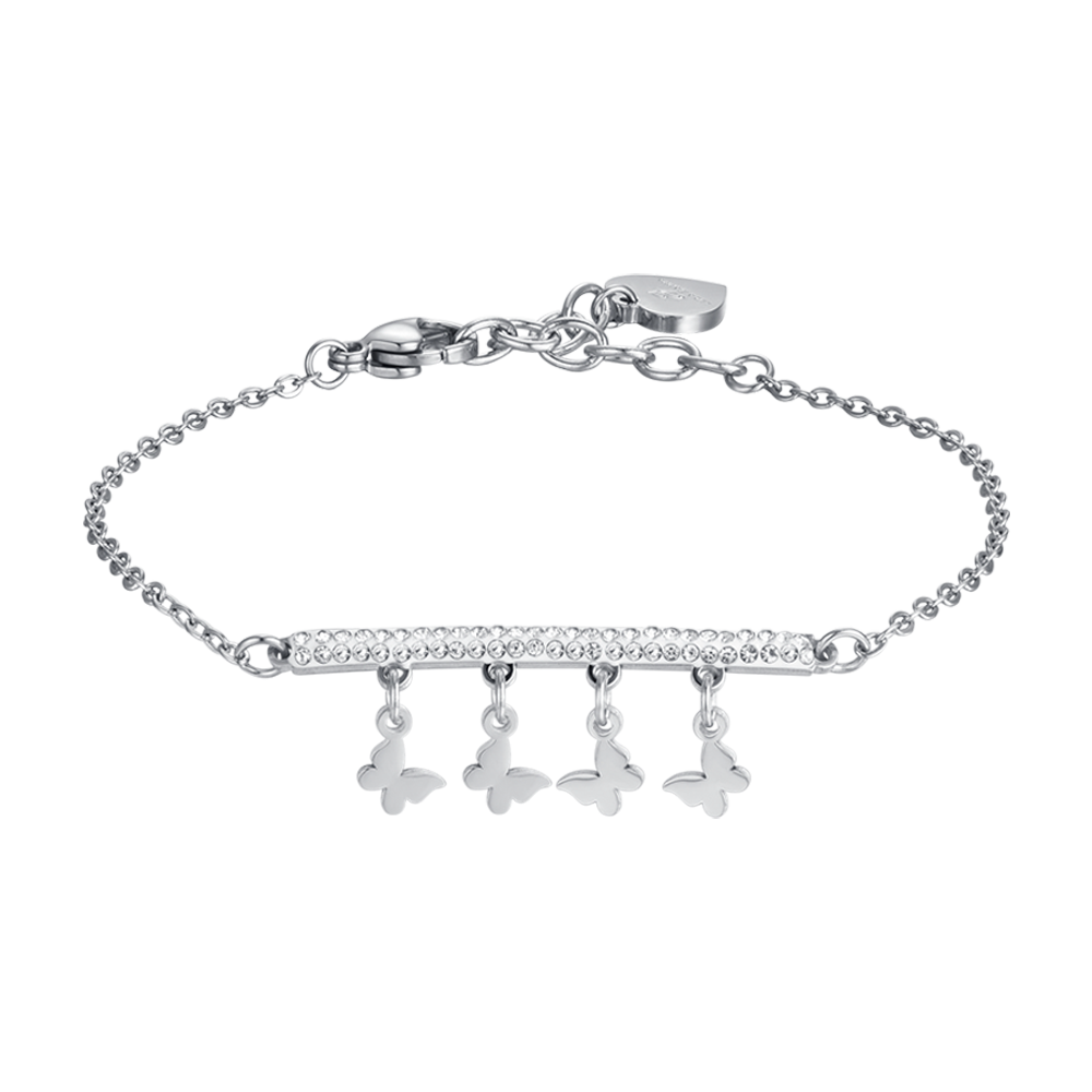 BRACELET EN ACIER POUR FEMMES AVEC PENDENTIFS PAPILLONS