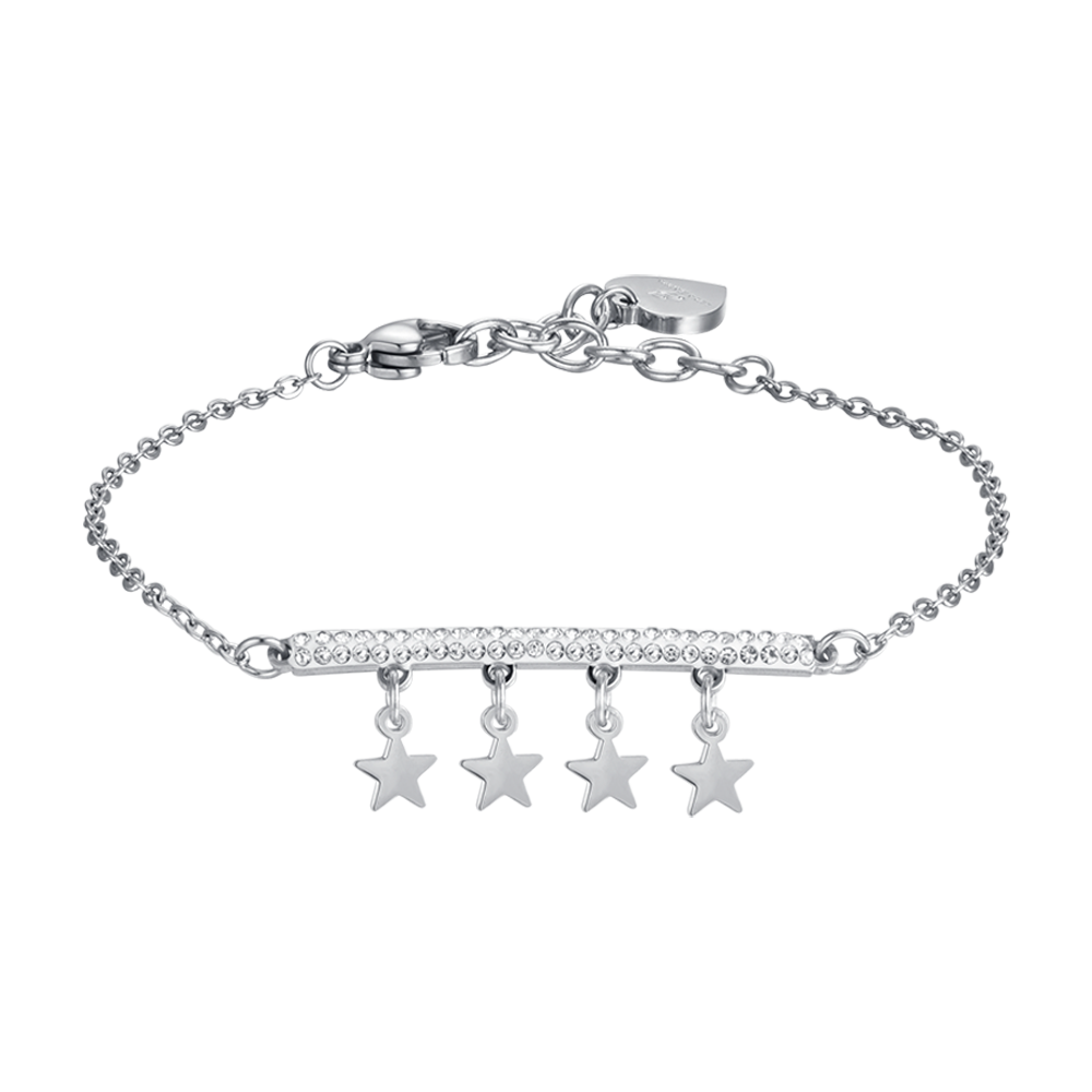 BRACELET EN ACIER POUR FEMMES AVEC PENDENTIFS EN FORME D'ÉTOILE