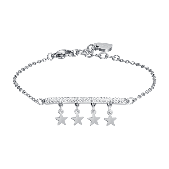 BRACELET EN ACIER POUR FEMMES AVEC PENDENTIFS EN FORME D'ÉTOILE