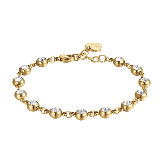 BRACELET POUR FEMME EN ACIER ET OR IP AVEC CRISTAUX BLANCS