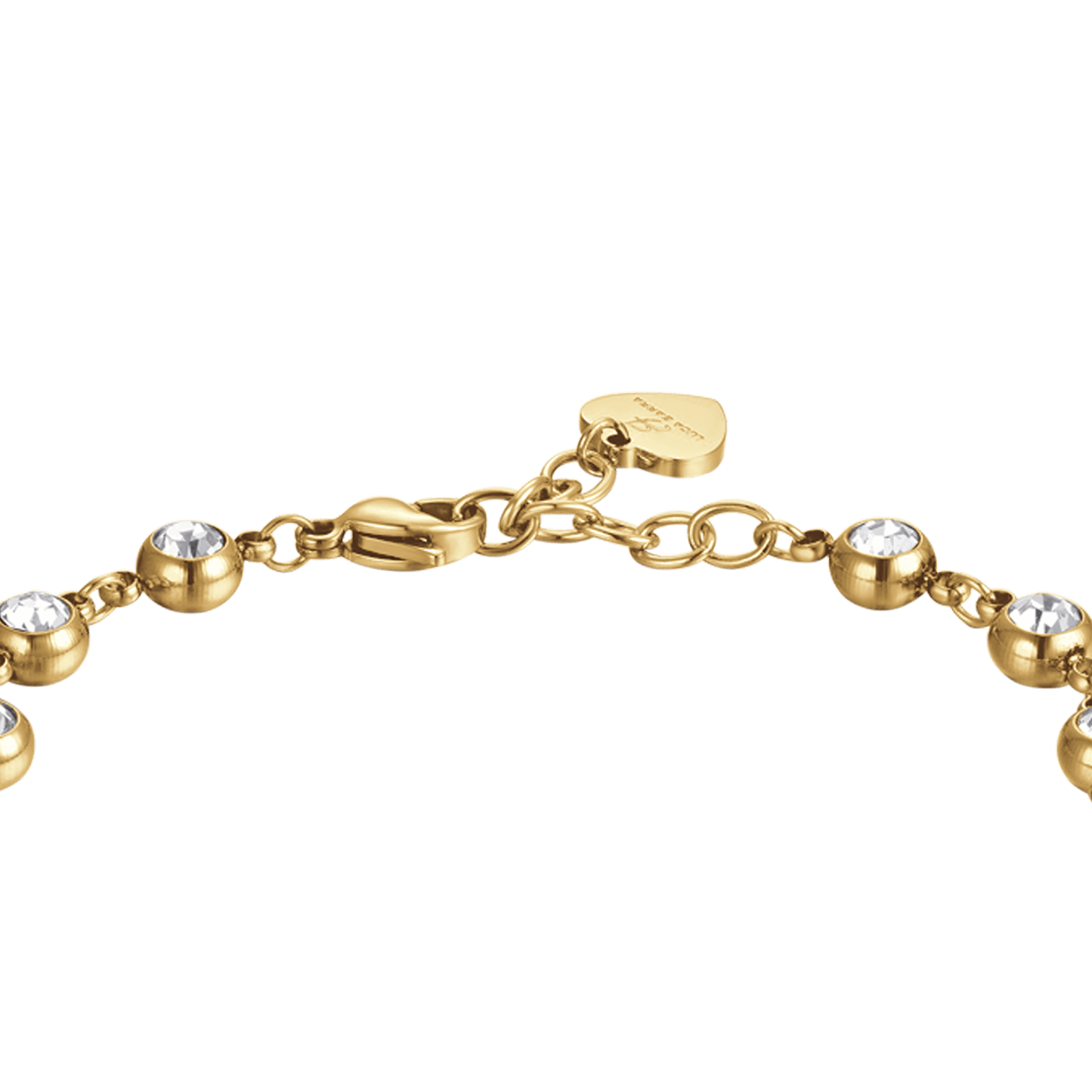 BRACELET POUR FEMME EN ACIER ET OR IP AVEC CRISTAUX BLANCS