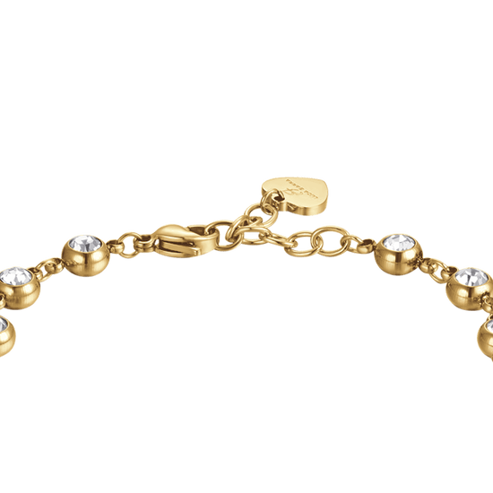 BRACELET POUR FEMME EN ACIER ET OR IP AVEC CRISTAUX BLANCS