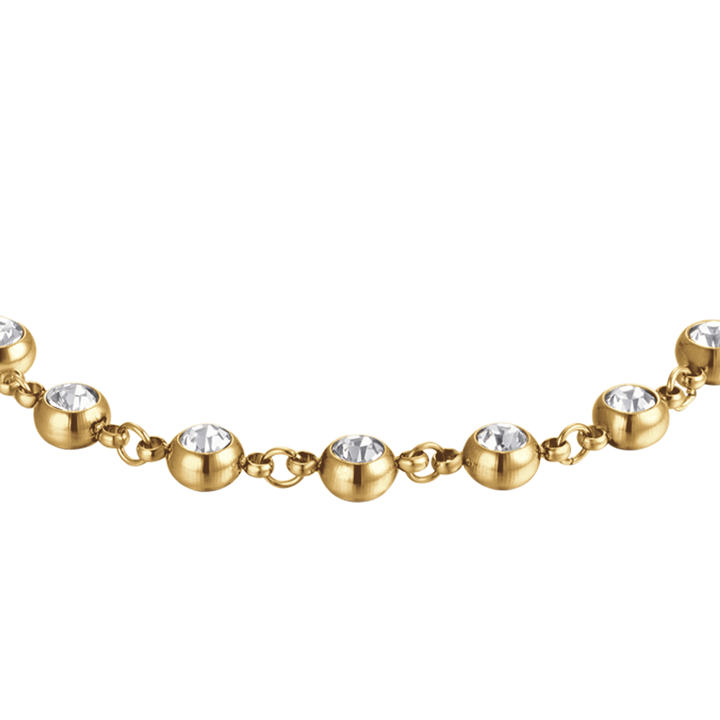 BRACELET POUR FEMME EN ACIER ET OR IP AVEC CRISTAUX BLANCS