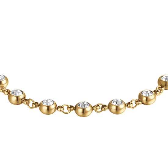 BRACELET POUR FEMME EN ACIER ET OR IP AVEC CRISTAUX BLANCS