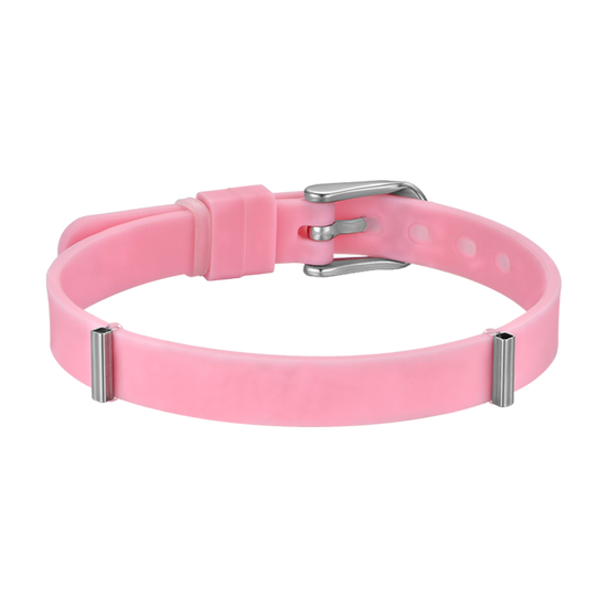 BRACELET FEMME EN SILICONE ROSE