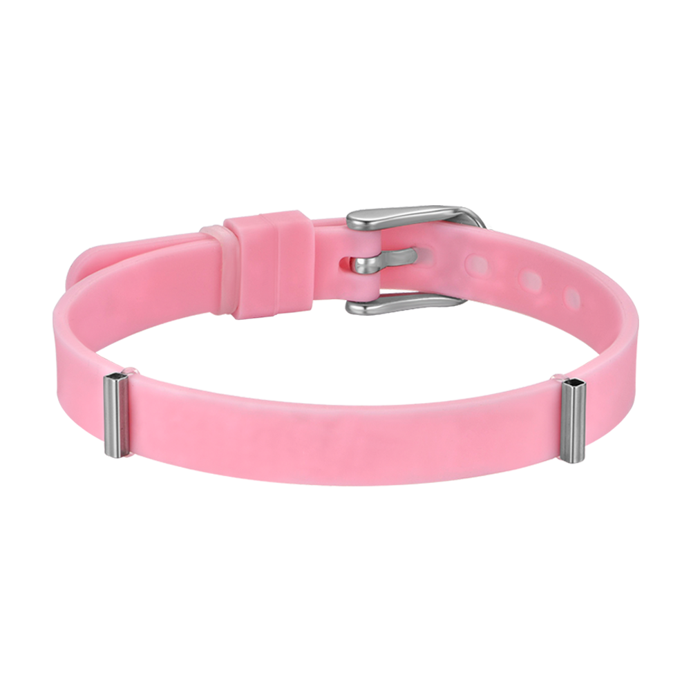 BRACELET FEMME EN SILICONE ROSE