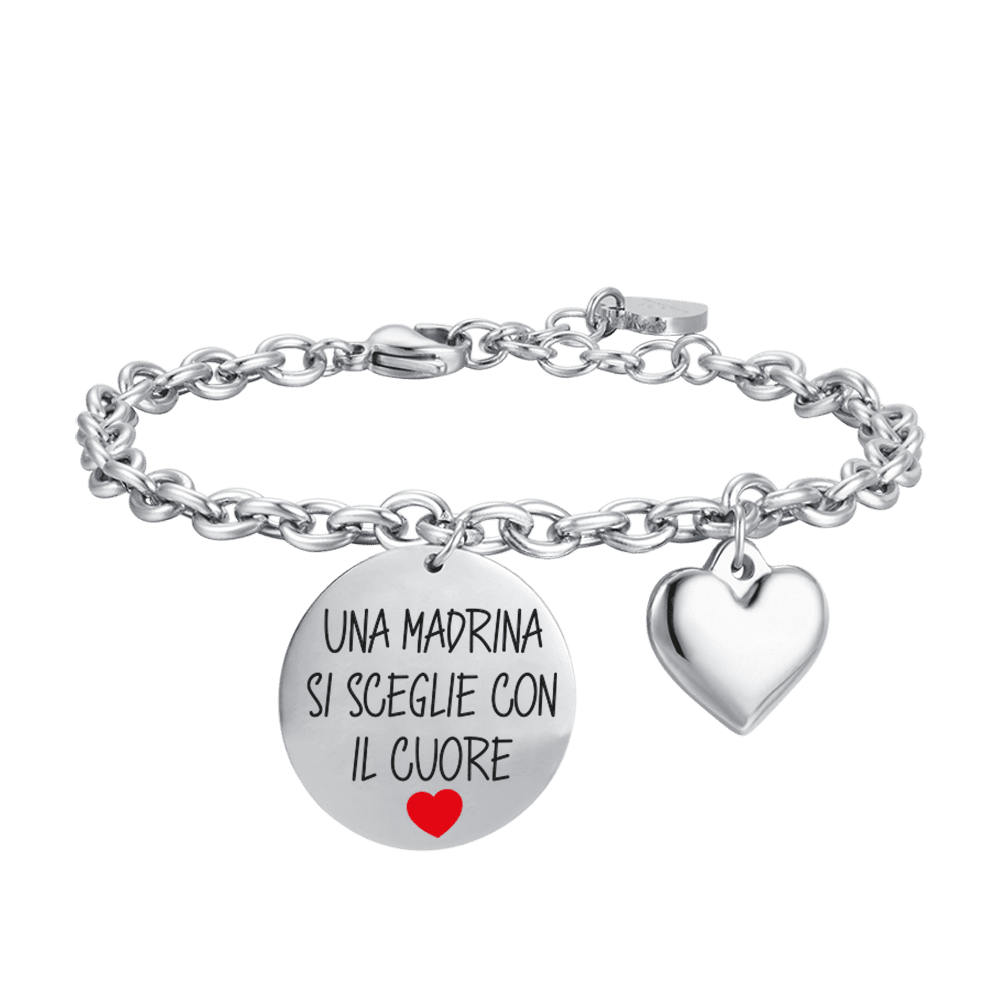 BRACELET EN ACIER POUR FEMMES LA MARRAINE EST CHOISIE PAR LE COEUR