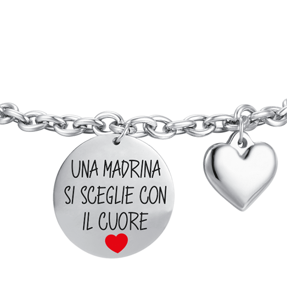 BRACELET EN ACIER POUR FEMMES LA MARRAINE EST CHOISIE PAR LE COEUR