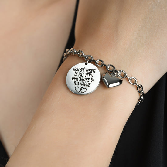 BRACELET DE FEMME EN ACIER IL N'Y A RIEN DE PLUS VRAI QUE L'AMOUR DE VOTRE MÈRE