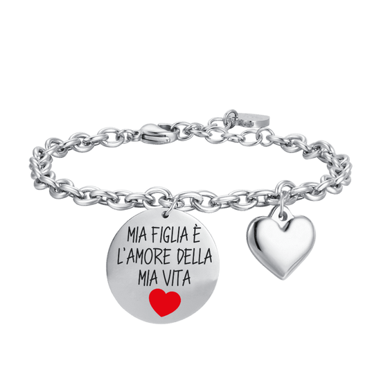 BRACELET FEMME EN ACIER MA FILLE EST L'AMOUR DE MA VIE