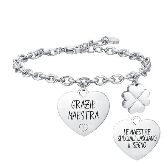 BRACELET FEMME EN ACIER MERCI MAESTRA RETRO LA MAESTRA SPÉCIALE...