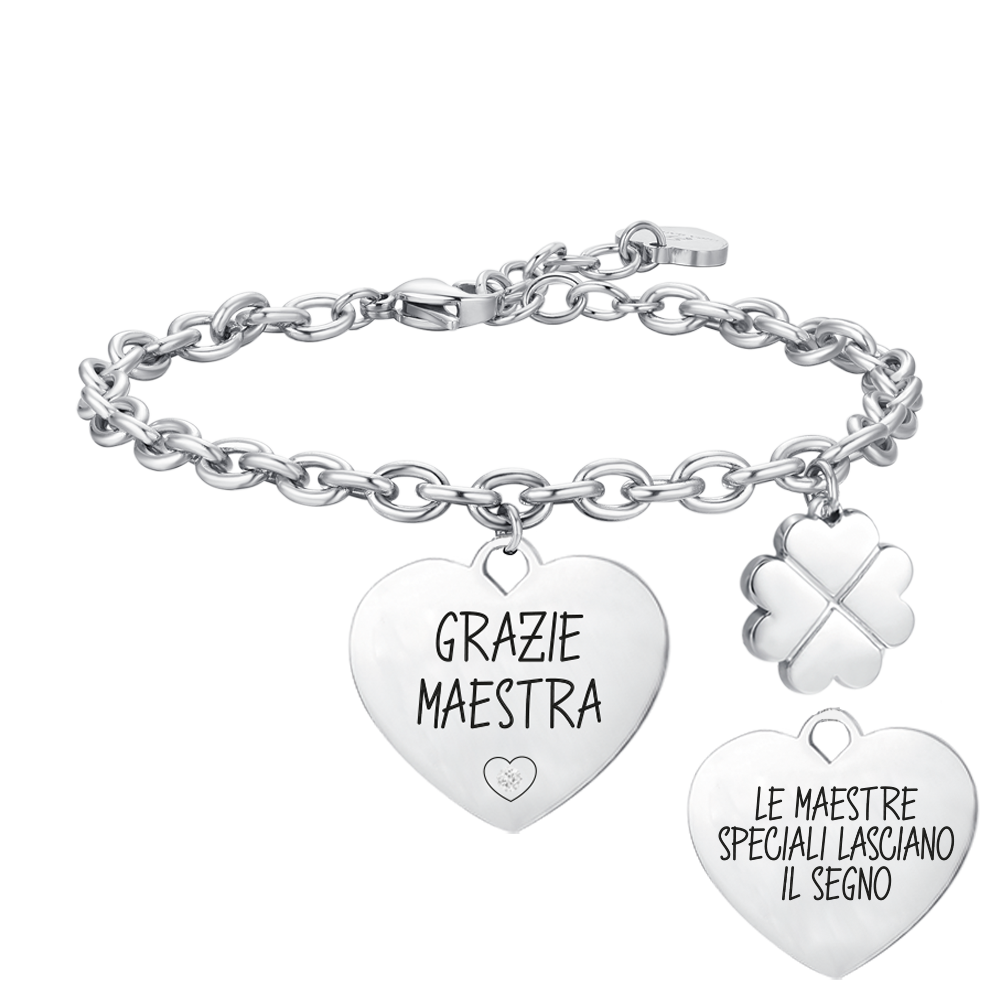 BRACELET FEMME EN ACIER MERCI MAESTRA RETRO LA MAESTRA SPÉCIALE...