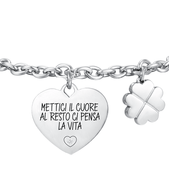 BRACELET EN ACIER POUR FEMMES METTEZ-Y DU COEUR ET LA VIE S'OCCUPE DU RESTE