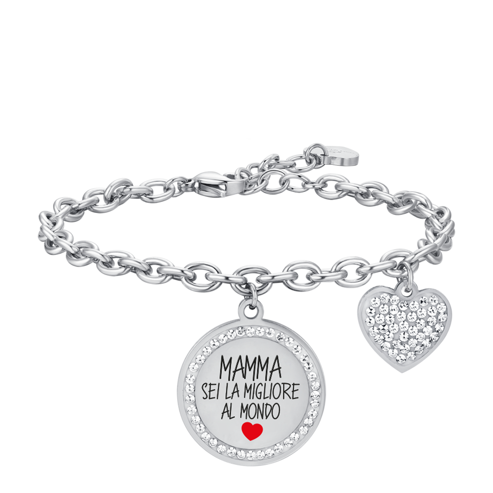 BRACELET EN ACIER POUR FEMMES MUM TU ES LA MEILLEURE AU MONDE