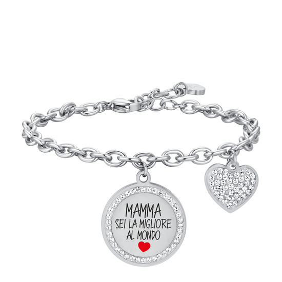 BRACELET EN ACIER POUR FEMMES MUM TU ES LA MEILLEURE AU MONDE