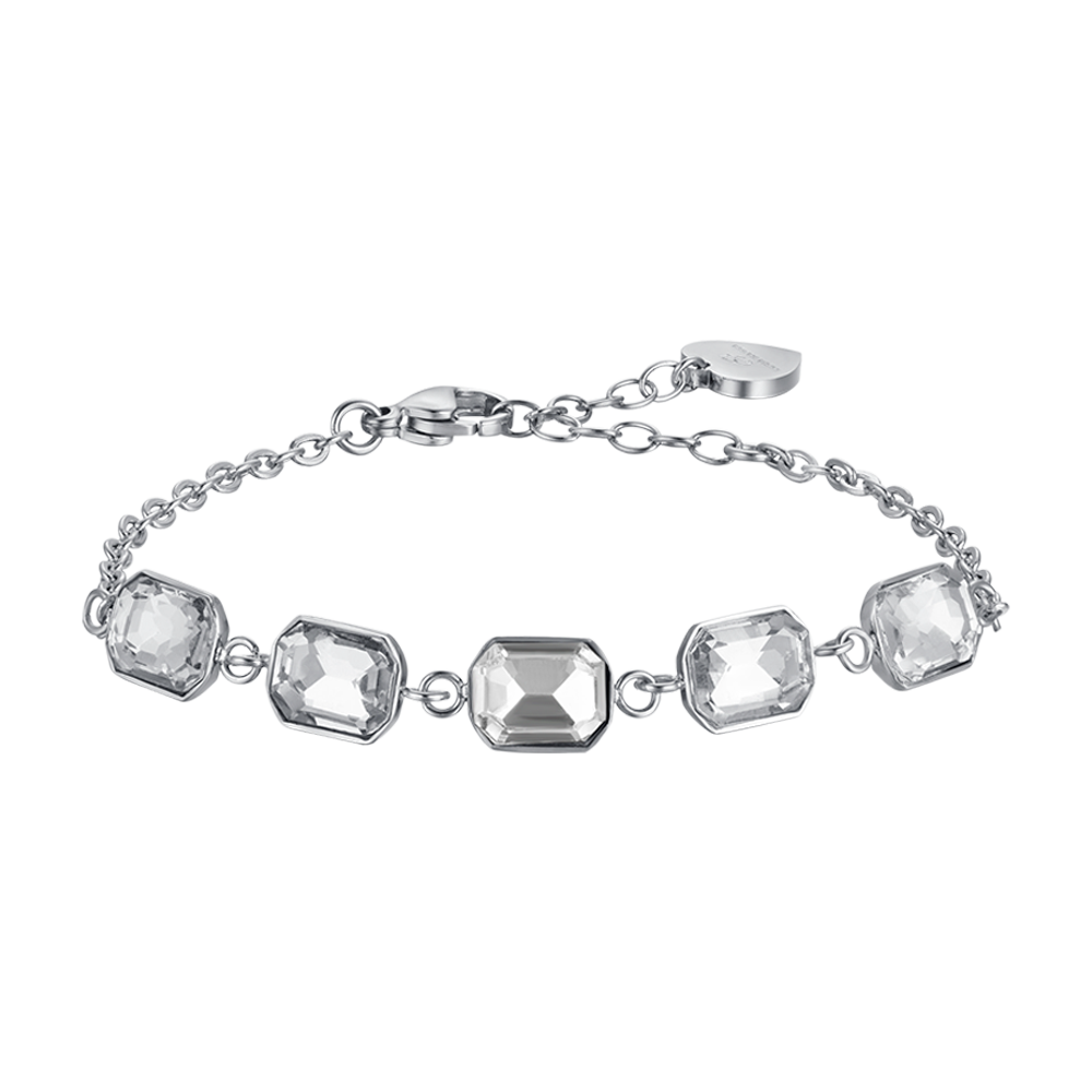 BRACELET FEMME EN ACIER AVEC CRISTAUX BLANCS