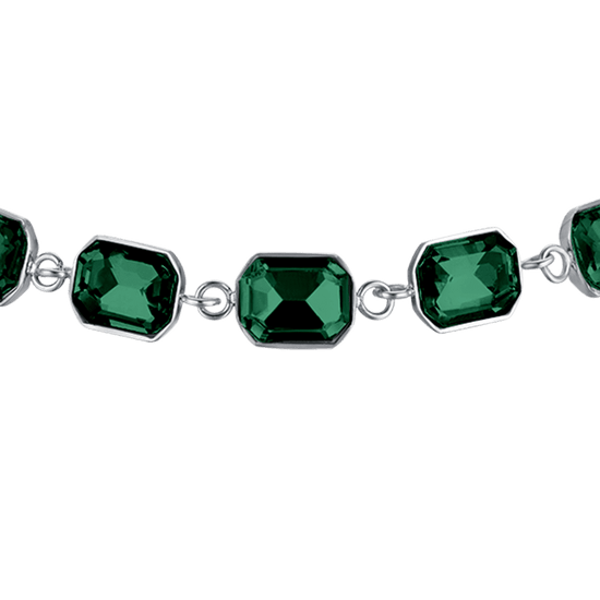 BRACELET ACIER POUR FEMME AVEC CRISTAUX VERTS