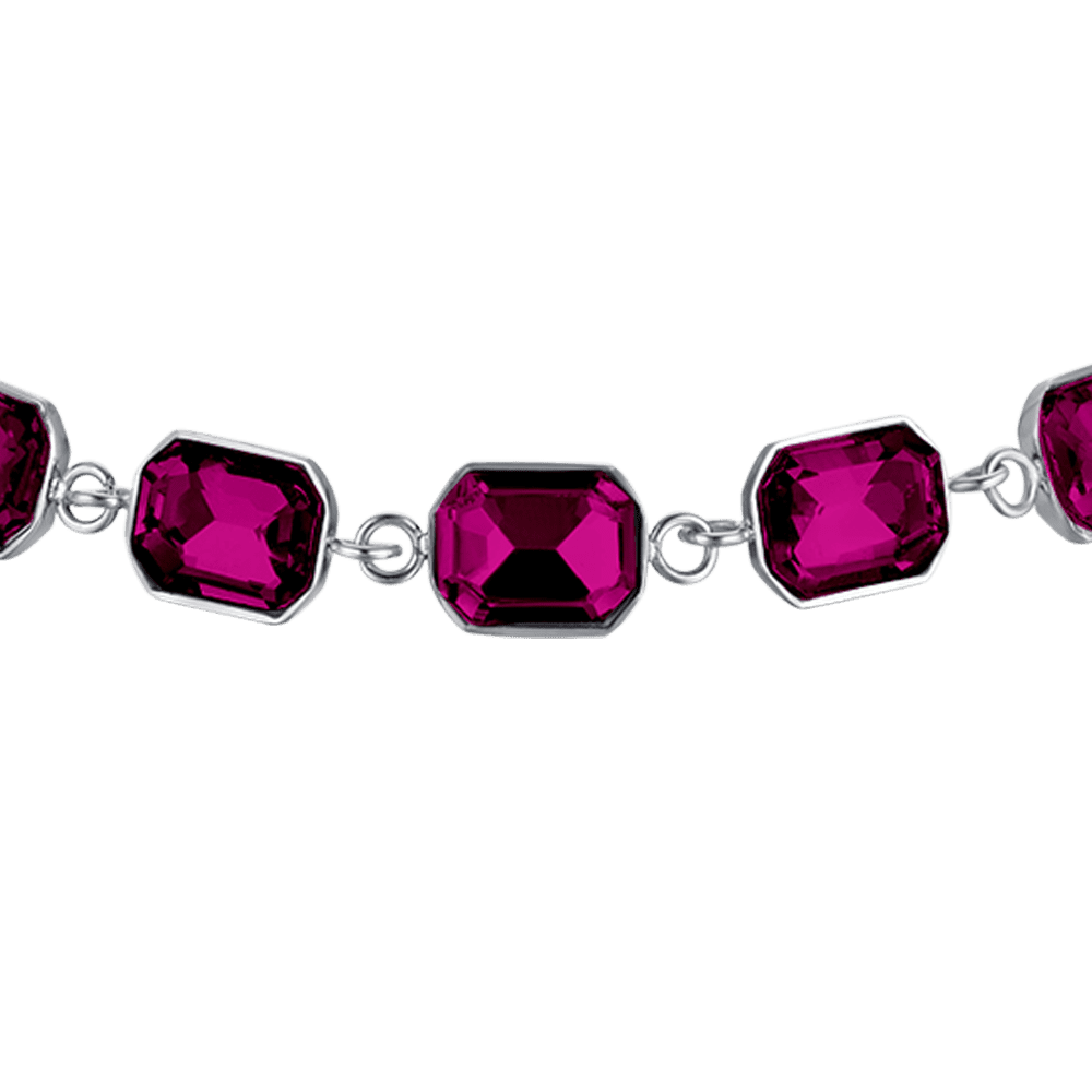 BRACELET FEMME EN ACIER AVEC CRISTAUX FUCHSIA