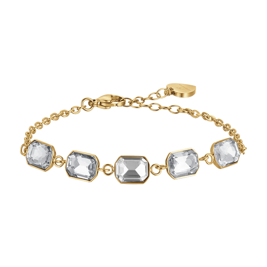 BRACELET POUR FEMME EN ACIER ET OR IP AVEC CRISTAUX BLANCS