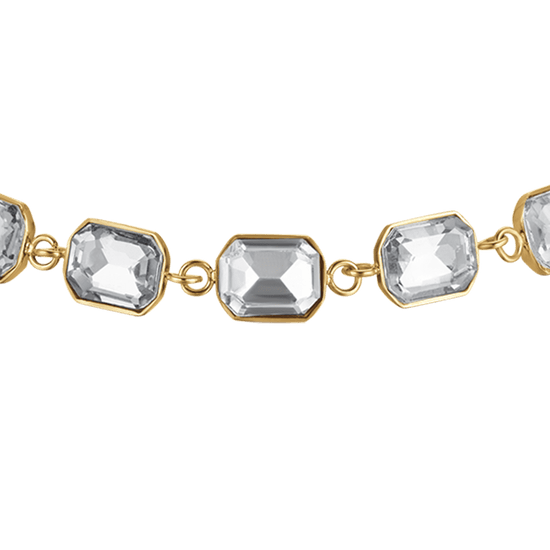 BRACELET POUR FEMME EN ACIER ET OR IP AVEC CRISTAUX BLANCS