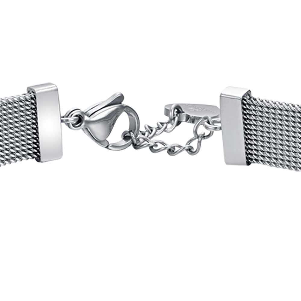 BRACELET FEMME MILANO EN ACIER AVEC COEUR ET CRISTAUX BLANCS