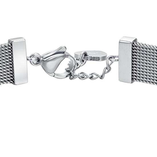 BRACELET FEMME MILANO EN MAILLE D'ACIER AVEC ÉLÉMENT EN CRISTAL BLANC