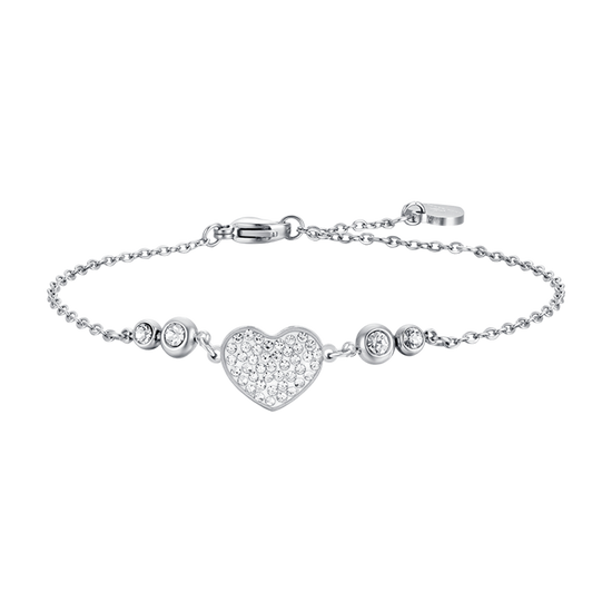 BRACELET EN ACIER POUR FEMME AVEC CRISTAUX BLANCS.