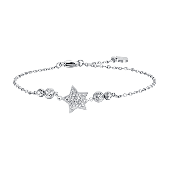 BRACELET EN ACIER POUR FEMME, ÉTOILE AVEC CRISTAUX BLANCS