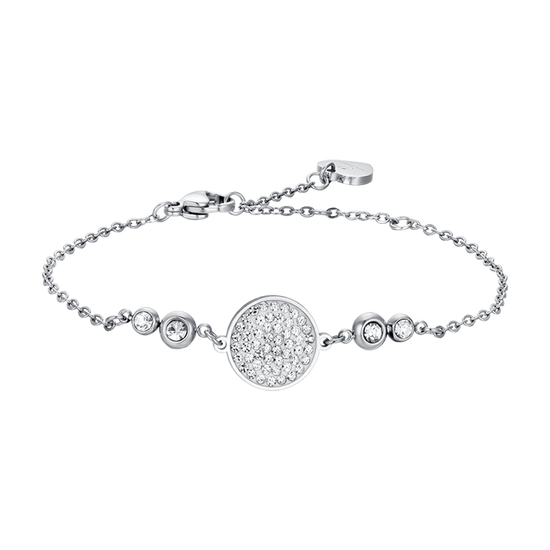 BRACELET FEMME EN ACIER AVEC ÉLÉMENT EN CRISTAL BLANC