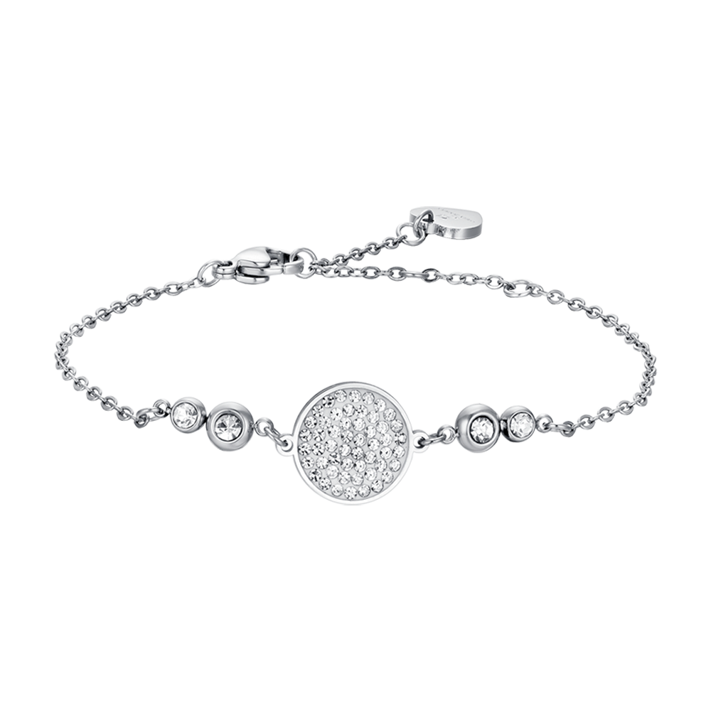 BRACELET FEMME EN ACIER AVEC ÉLÉMENT EN CRISTAL BLANC