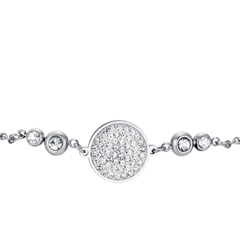 BRACELET FEMME EN ACIER AVEC ÉLÉMENT EN CRISTAL BLANC