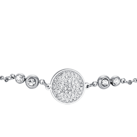 BRACELET FEMME EN ACIER AVEC ÉLÉMENT EN CRISTAL BLANC