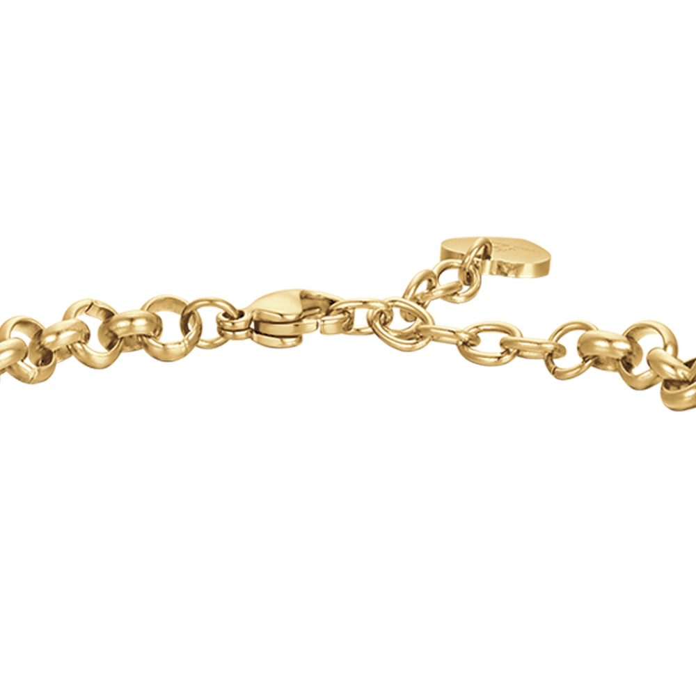 BRACELET FEMME EN ACIER DORÉ IP AVEC ÉTOILES ET CRISTAUX BLANCS