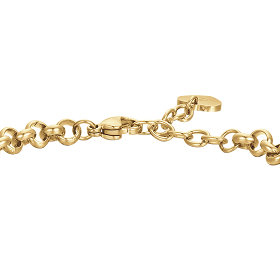 BRACELET FEMME EN ACIER DORÉ IP AVEC ÉTOILES ET CRISTAUX BLANCS