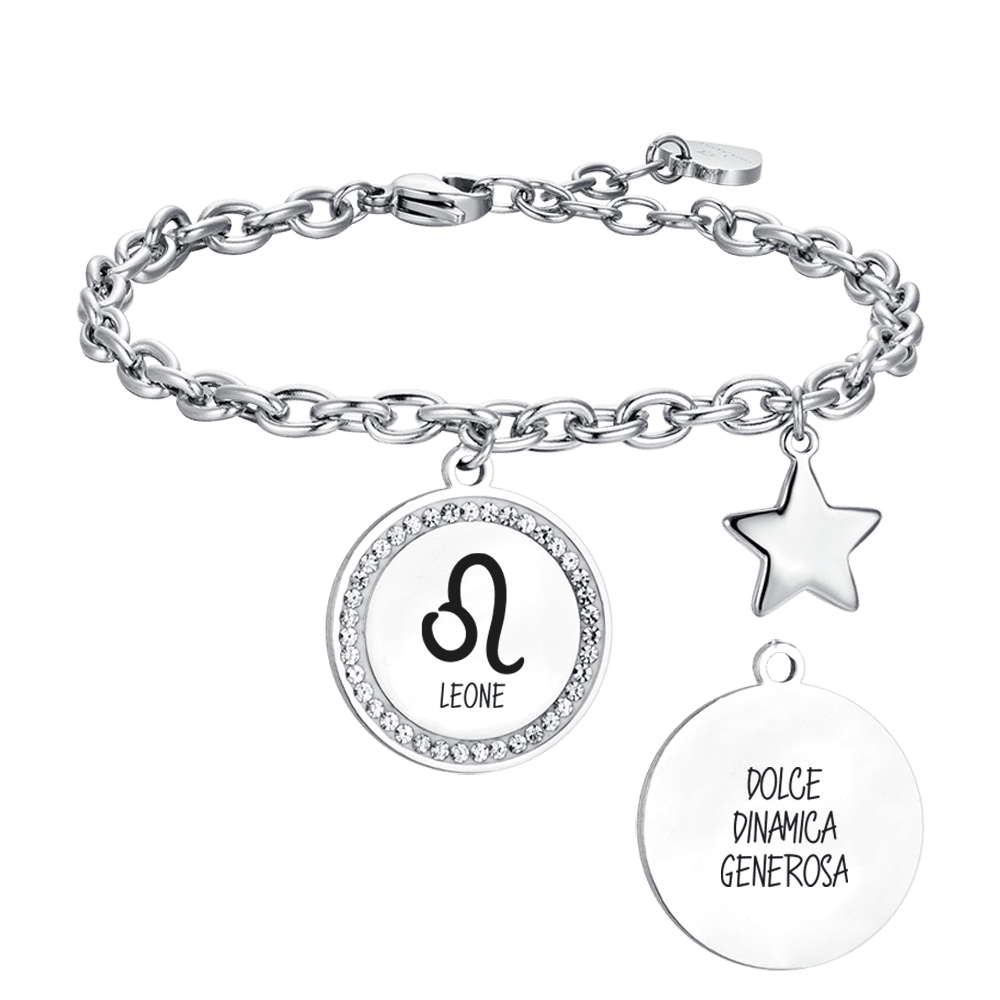 BRACELET FEMME EN ACIER SIGNE DU ZODIAQUE LEO PLAQUE