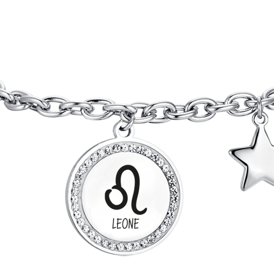 BRACELET FEMME EN ACIER SIGNE DU ZODIAQUE LEO PLAQUE