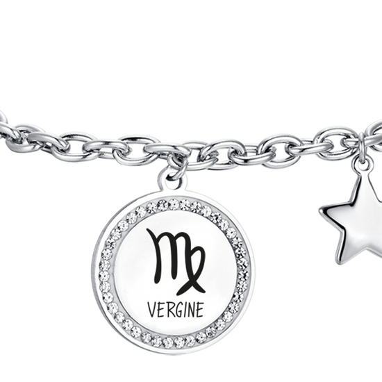 BRACELET FEMME EN ACIER SIGNE DU ZODIAQUE PLAQUE VIRGO